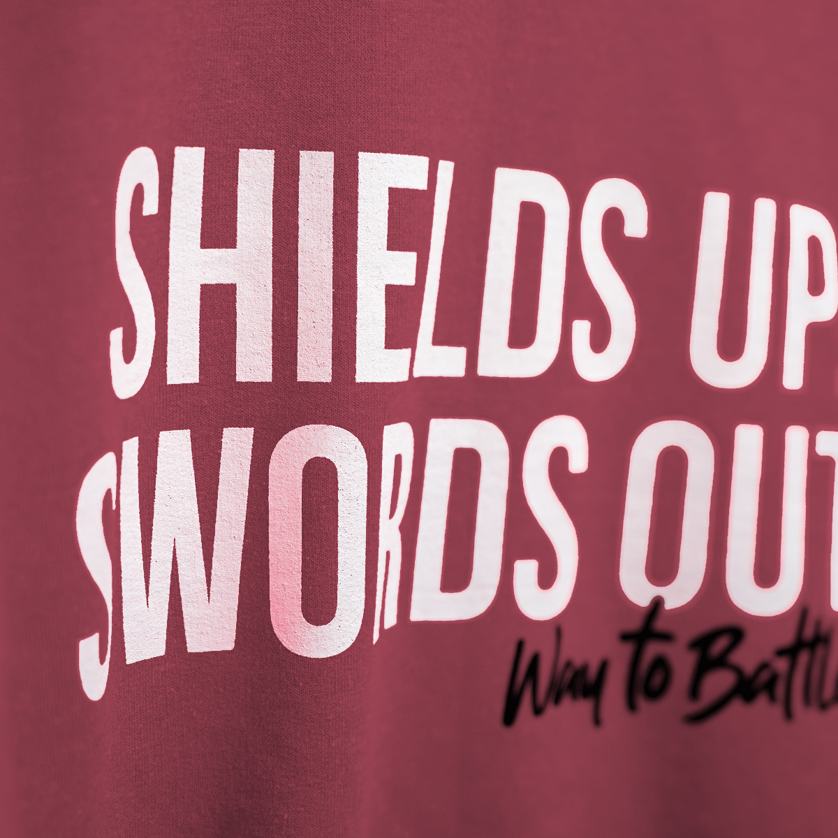 Shields Up. Swords Out. Sweater - Maroon - Image 2